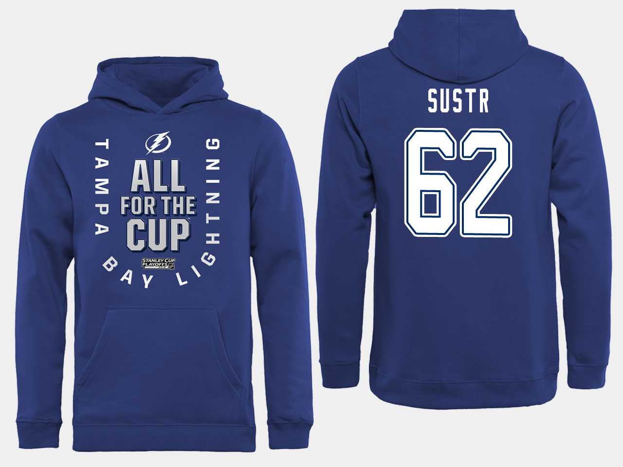 NHL Men adidas Tampa Bay Lightning #62 Sustr blue All for the Cup Hoodie->tampa bay lightning->NHL Jersey